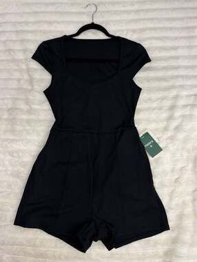 Halara SoftlyZero™ Airy U Neck Cap Sleeve Pocket Romper - Easy Peezy Romper